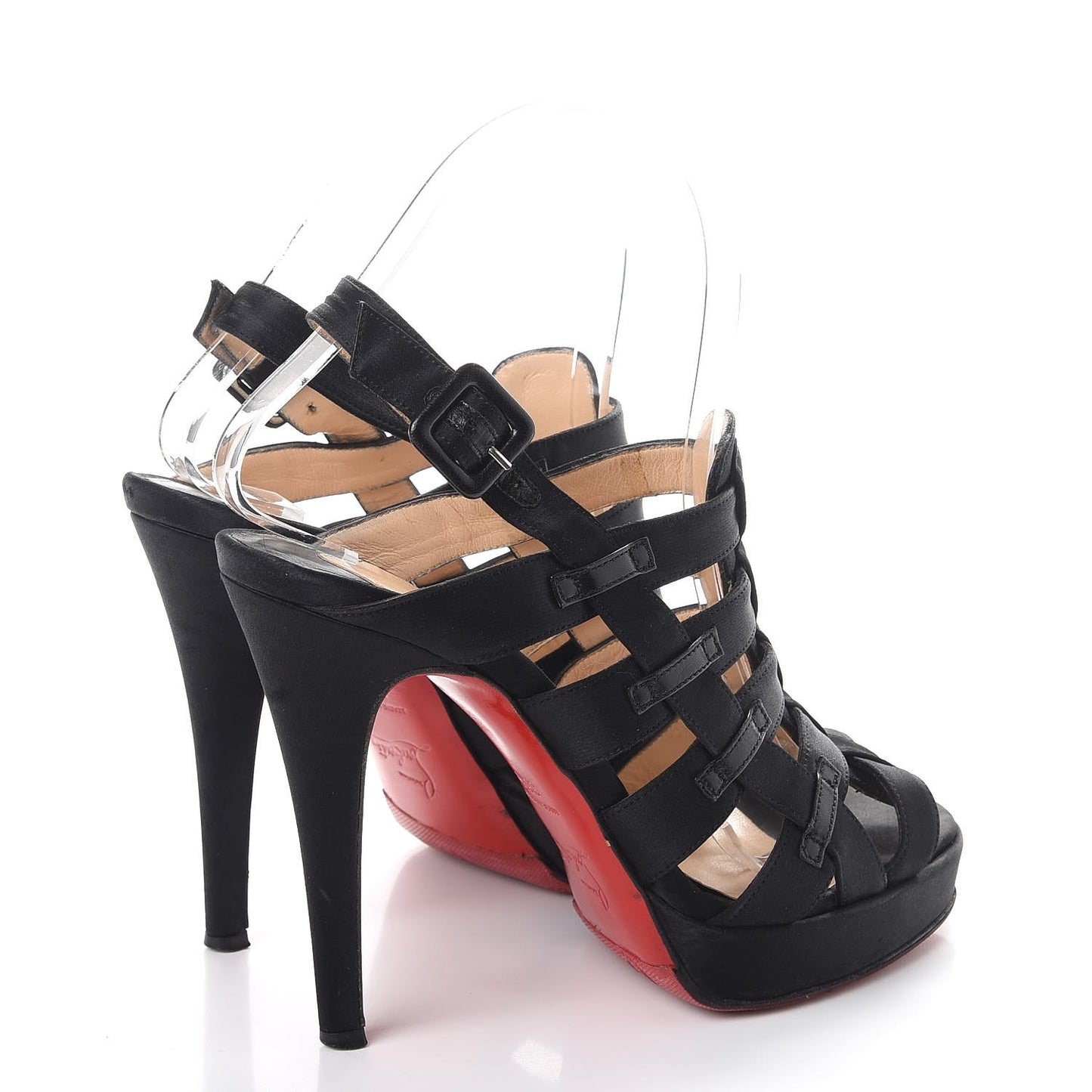 Satin 100 Strappy Pumps 36.5 Black