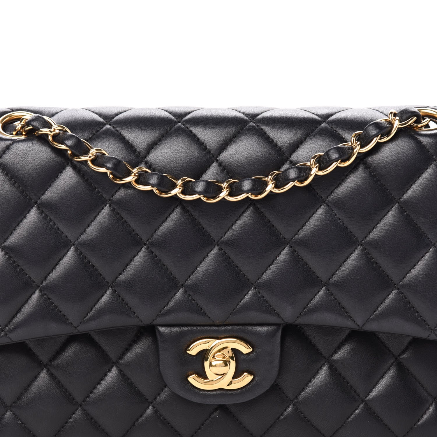 Chanel Lambskin Quilted Medium Double Flap Black 12 of 12