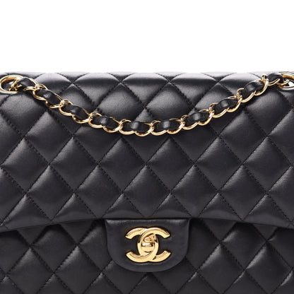 Chanel Lambskin Quilted Medium Double Flap Black 12 of 12