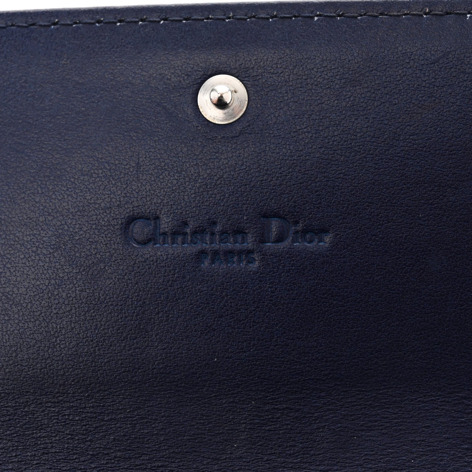 Christian Dior Patent Cannage Chain Wallet Navy Blue 6 of 12