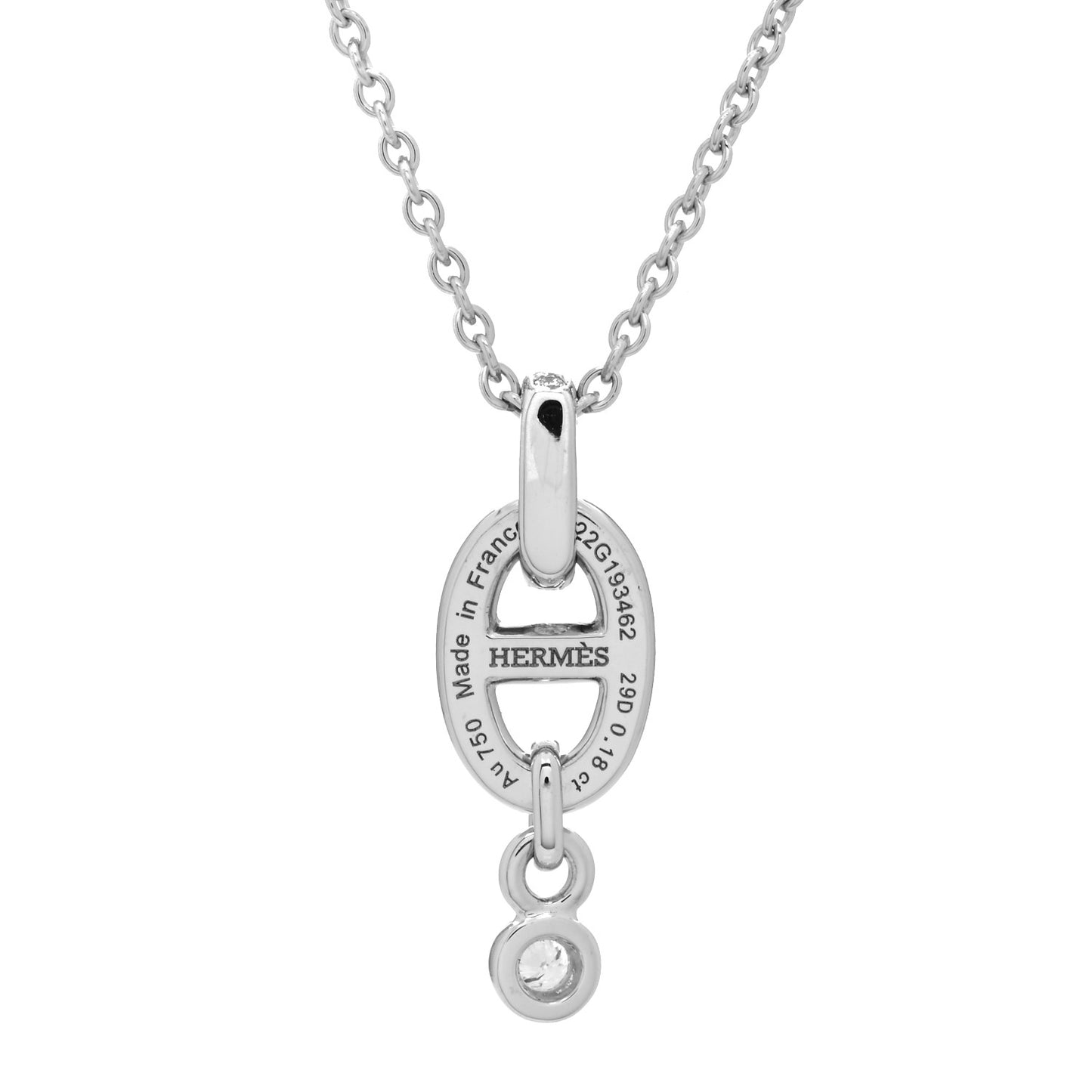 18K White Gold Diamond PM Chaine d'Ancre Enchainee Necklace