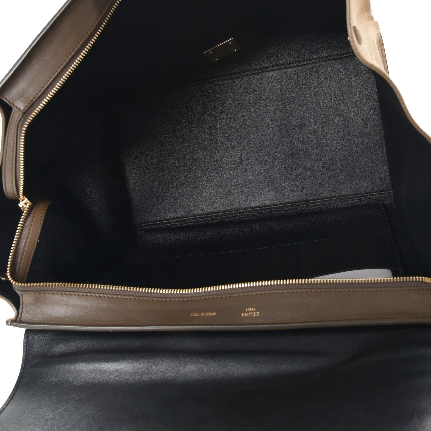 Celine Calfskin Suede Tri-color Large Trapeze Olive 5 of 22