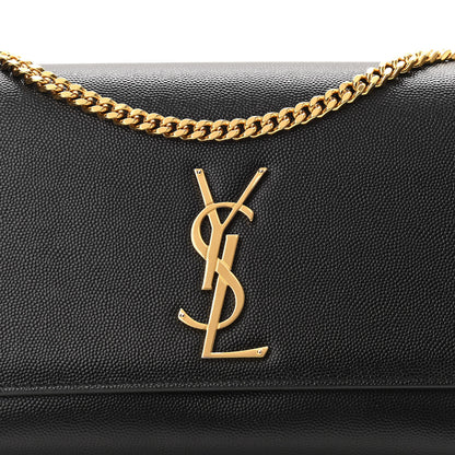 Saint Laurent Grain De Poudre Medium Classic Monogram Kate Satchel Black 6 of 8