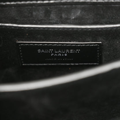 Saint Laurent Canvas Calfskin Mini Classic Monogram Cassandra Top Handle Natural Beige Black 6 of 11