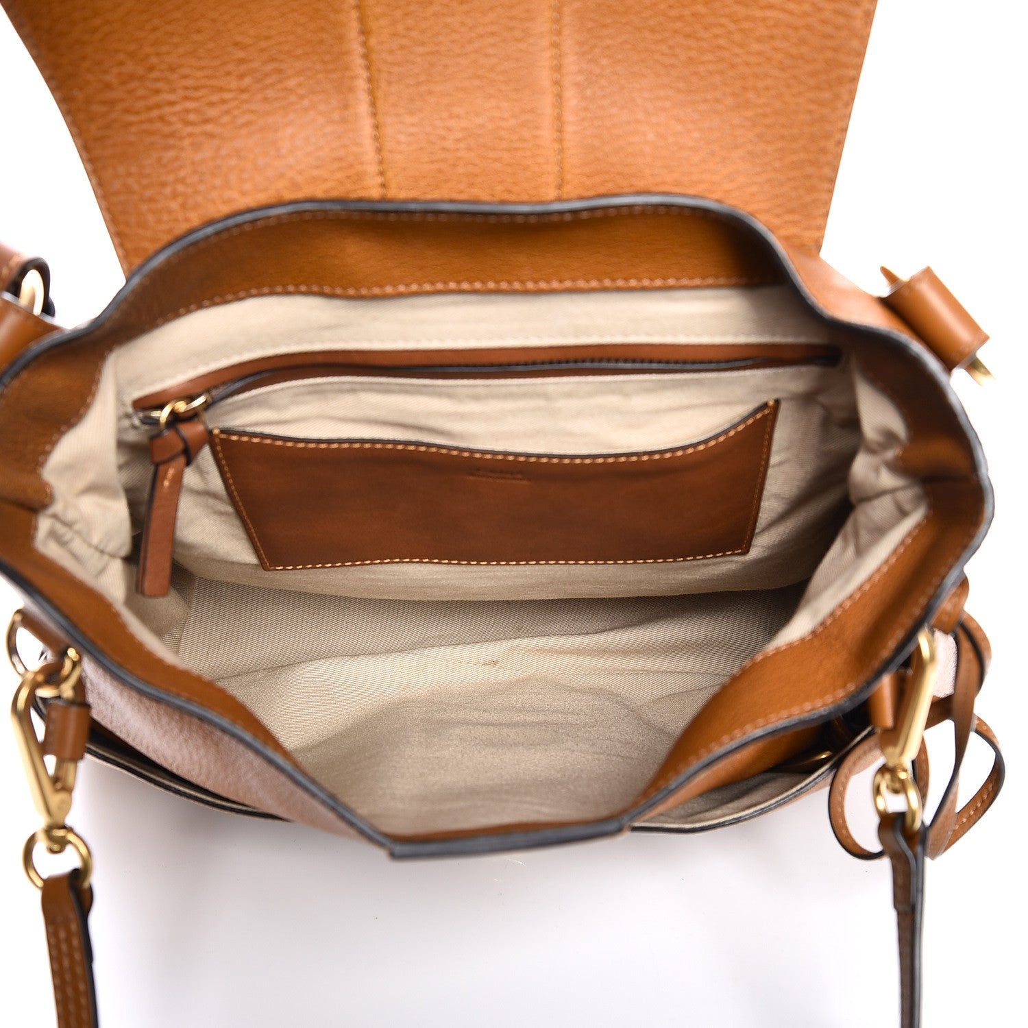 Chloe Grained Lambskin Medium Lexa Shoulder Bag Mustard Brown 6 of 9