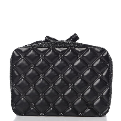 Chanel Cracked Calfskin Quilted Crystal Lion Clutch Black 4 of 9