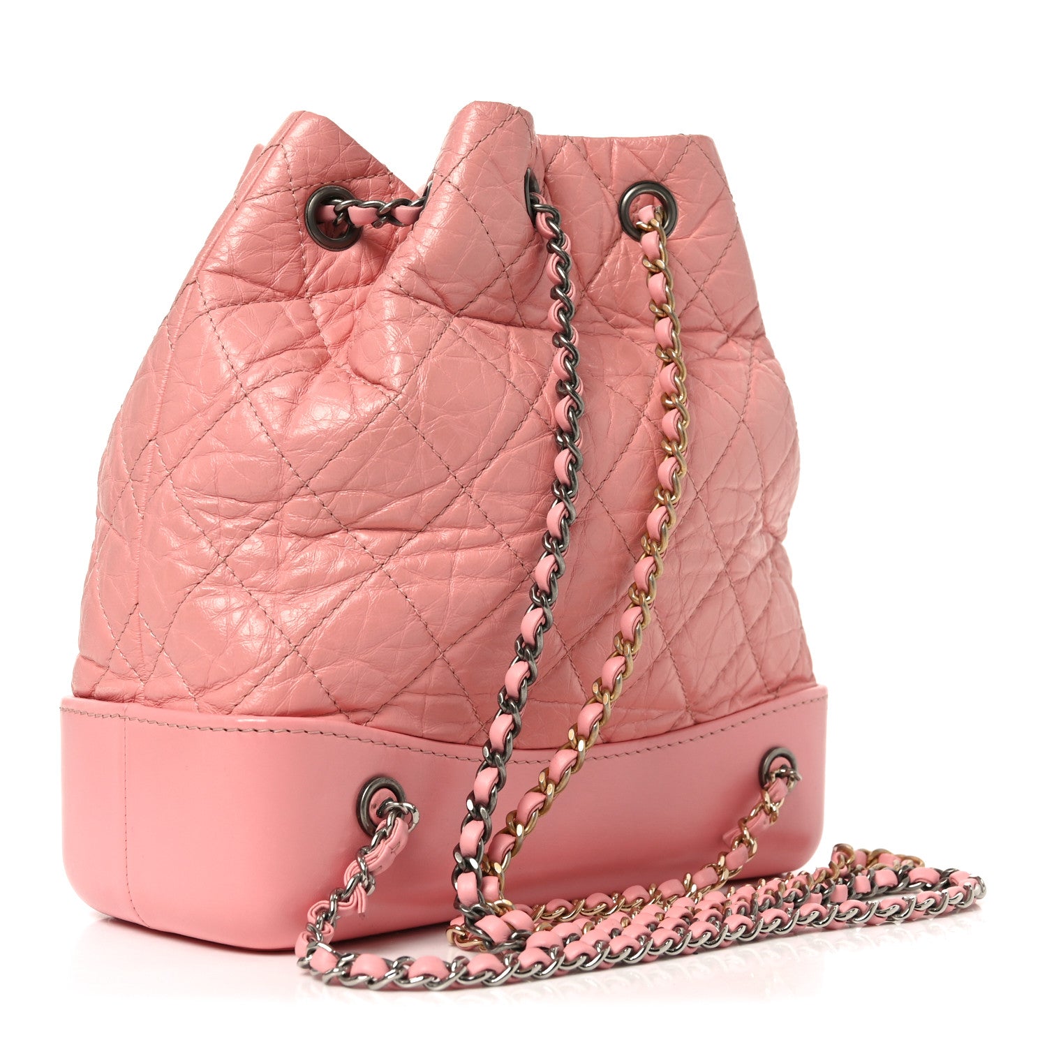 Chanel Aged Calfskin Quilted Small Gabrielle Backpack Pink 2 of 9