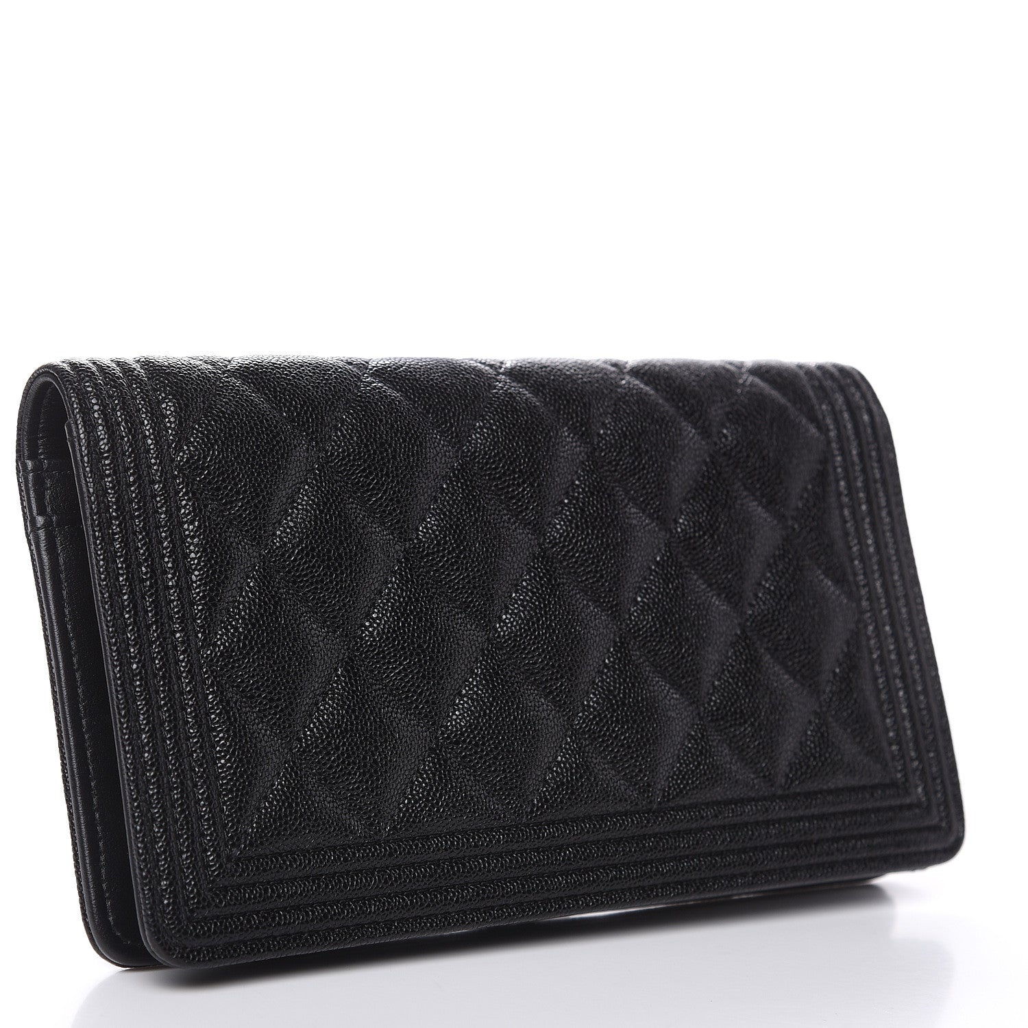 Chanel Caviar Quilted Boy Yen Wallet Black 3 of 9