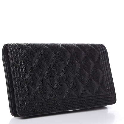 Chanel Caviar Quilted Boy Yen Wallet Black 3 of 9
