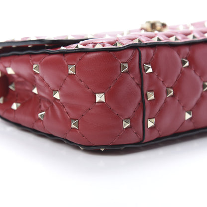 Valentino Garavani Nappa Small Rockstud Spike Shoulder Bag Rubino 9 of 10