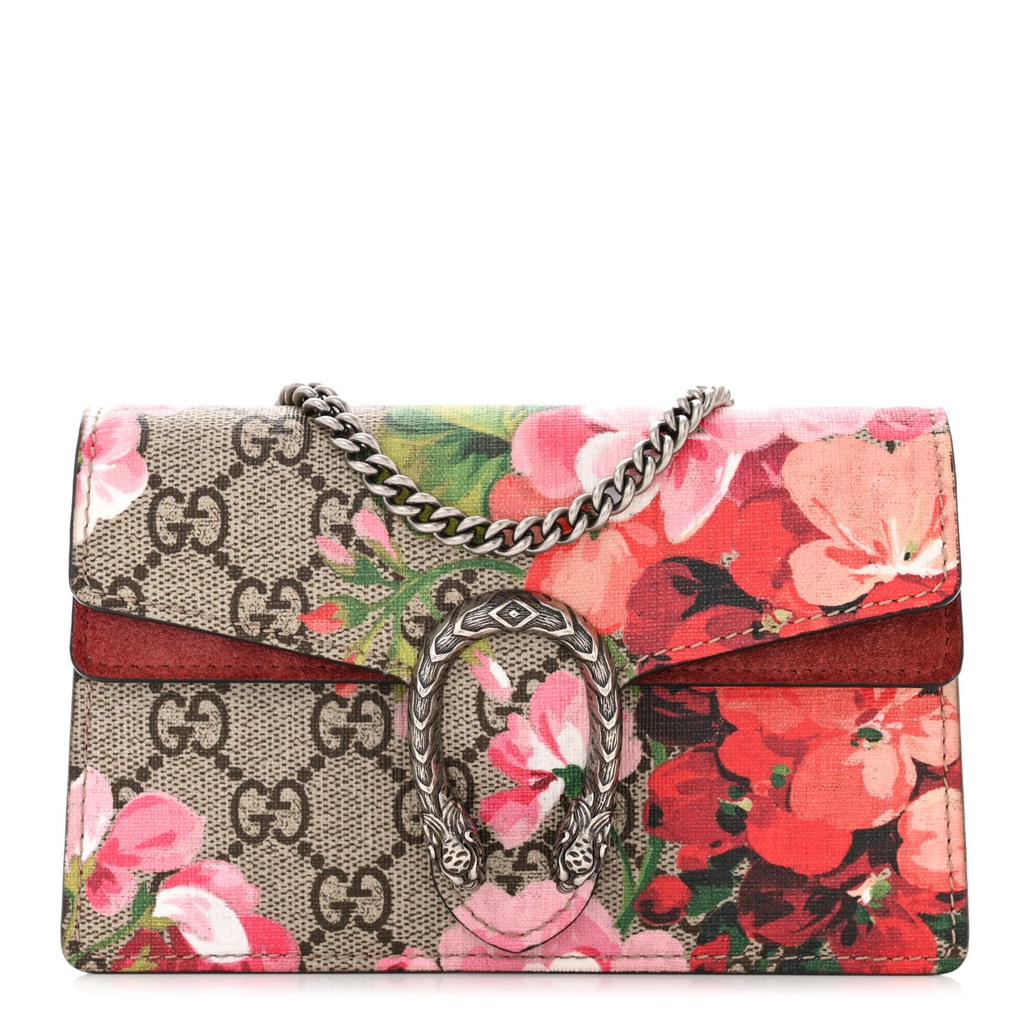GG Supreme Monogram Blooms Super Mini Dionysus Shoulder Bag Beige Multicolor Dry Rose