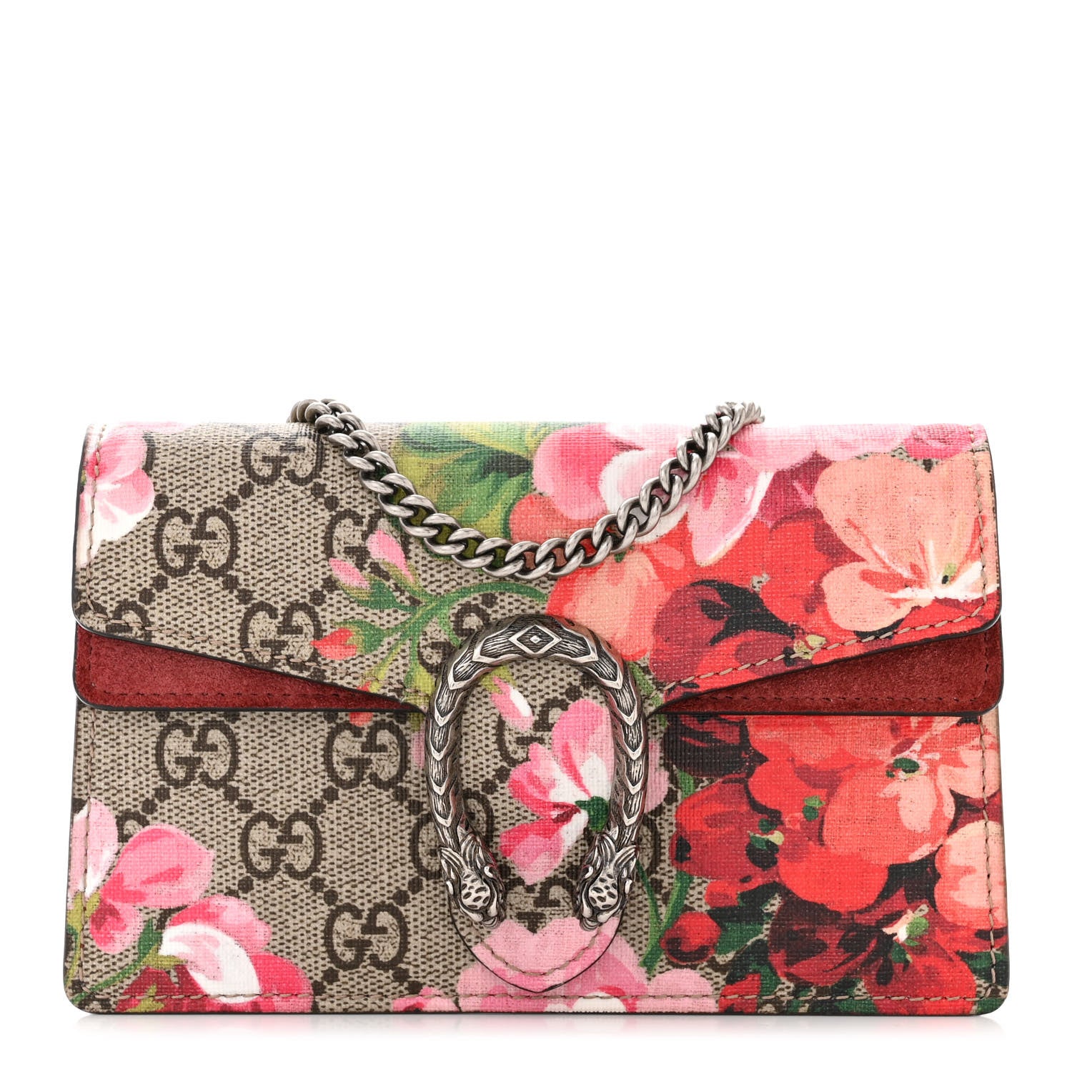 Gucci GG Supreme Monogram Blooms Super Mini Dionysus Shoulder Bag Beige Multicolor Dry Rose 1 of 10
