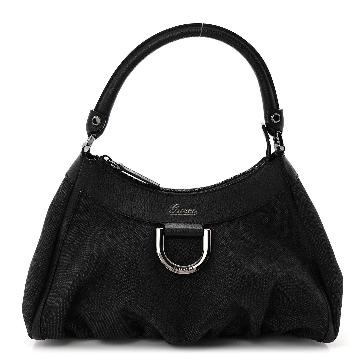 Monogram Medium D Gold Ring Hobo Black