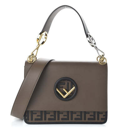 Fendi Vitello Century F is Fendi Bi-Color FF 1974 Embossed Kan I Shoulder Bag Maya Black 1 of 12