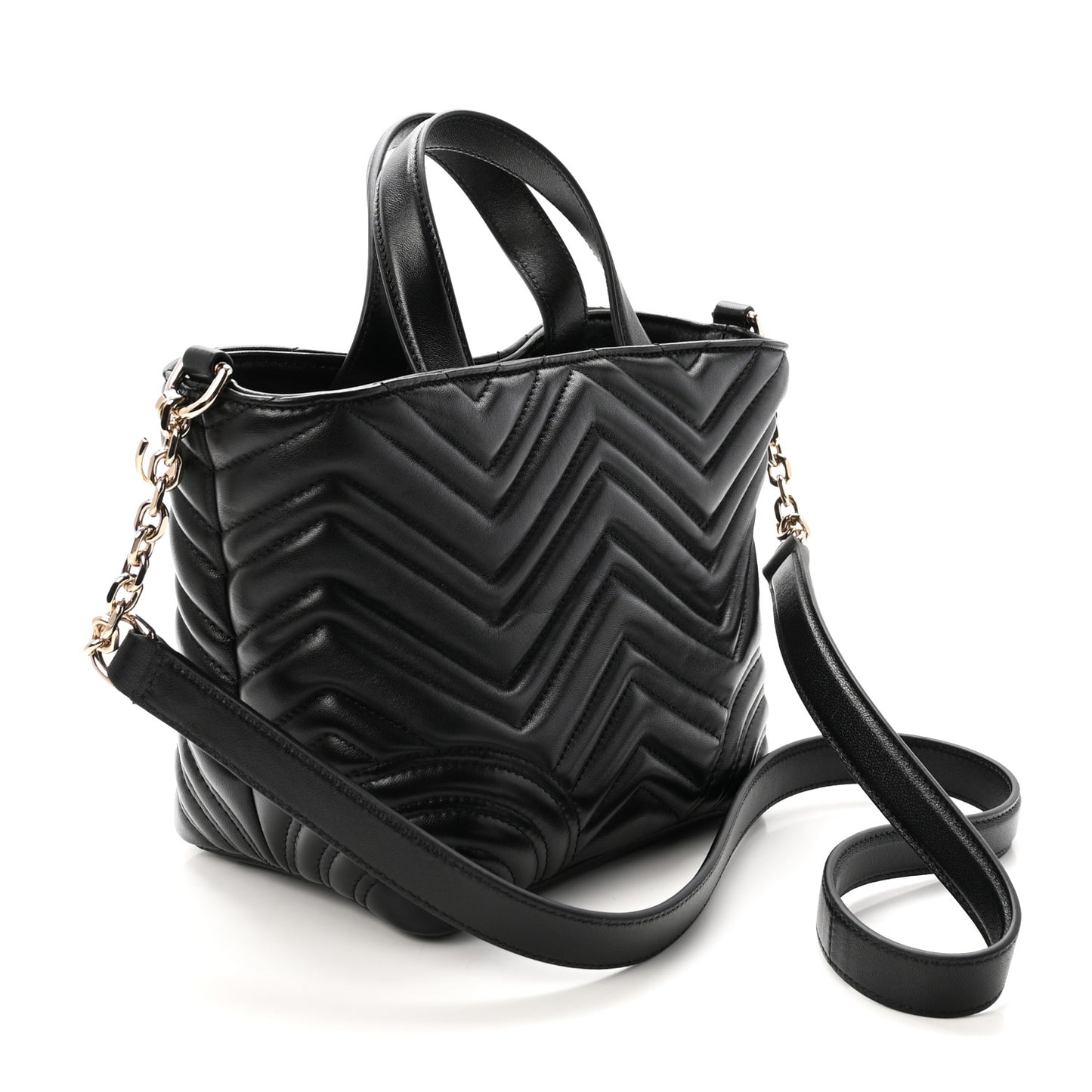 Lambskin Matelasse Small GG Marmont Betty Tote Bag Black
