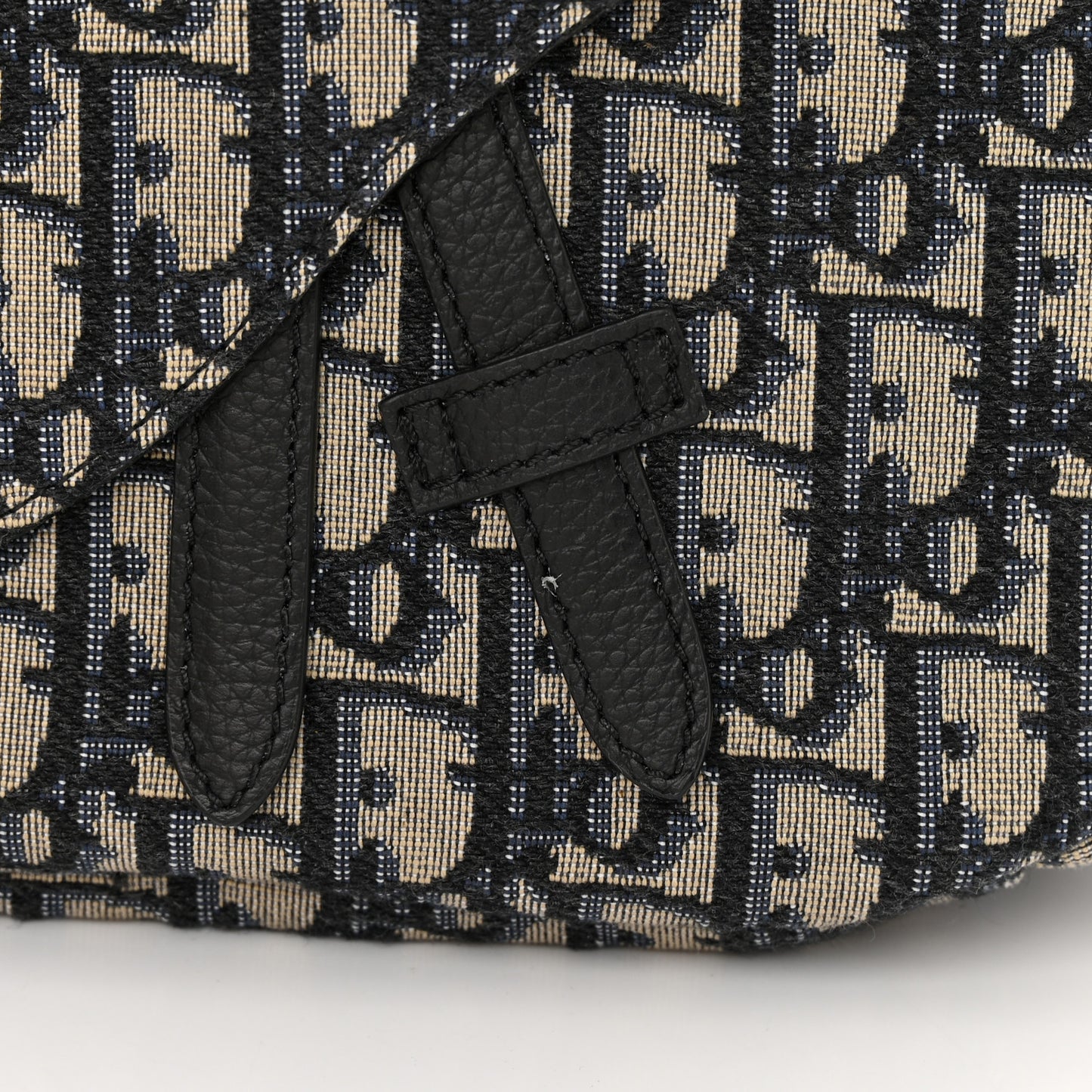 Oblique Mini Soft Saddle Bag Beige Black