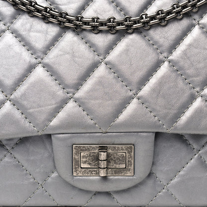 Chanel Metallic Aged Calfskin Quilted 2.55 Reissue 227 Flap Silver 7 of 12