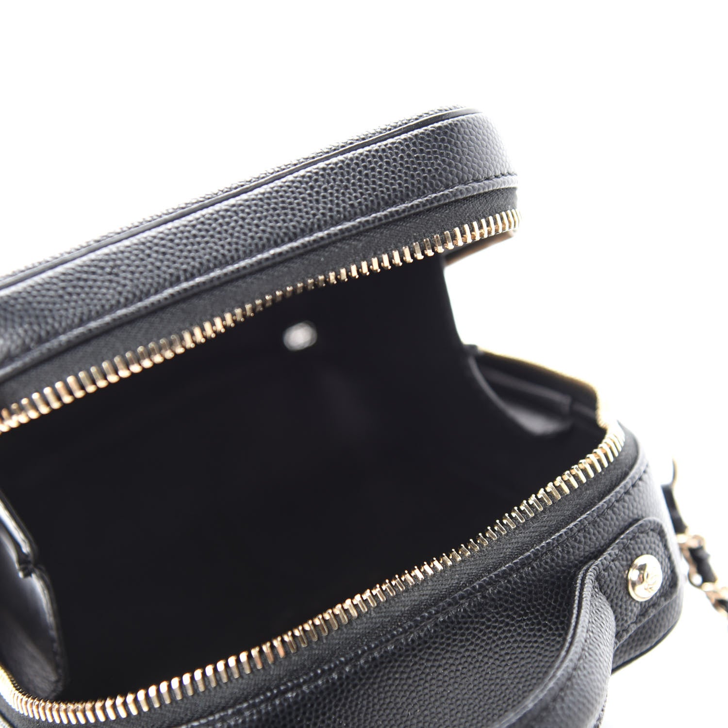 Chanel Caviar Quilted CC North South Filigree Vanity Case Black 5 of 10