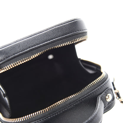 Chanel Caviar Quilted CC North South Filigree Vanity Case Black 5 of 10