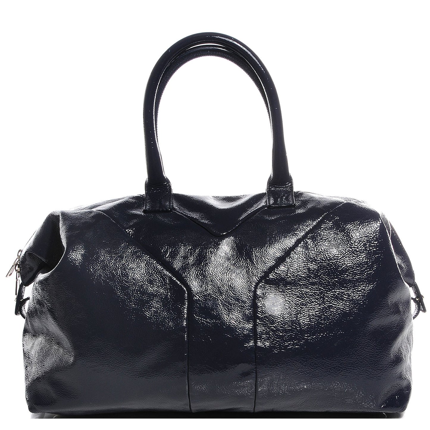 Textured Patent Medium Easy Sac Navy Blue