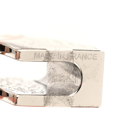 Hermes Permabrass Lacquered Quadrige Twilly Scarf Ring Orange Silver 4 of 4