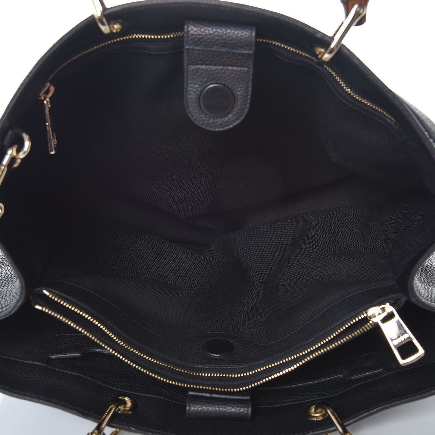 Calfskin Large Bamboo Shopper Tote Black