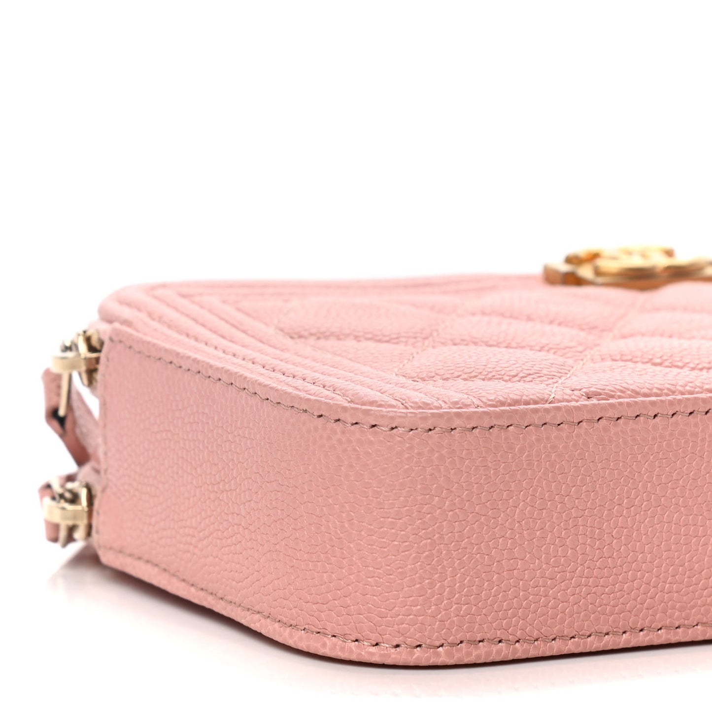 Caviar Quilted Small Boy Clutch With Chain Pink