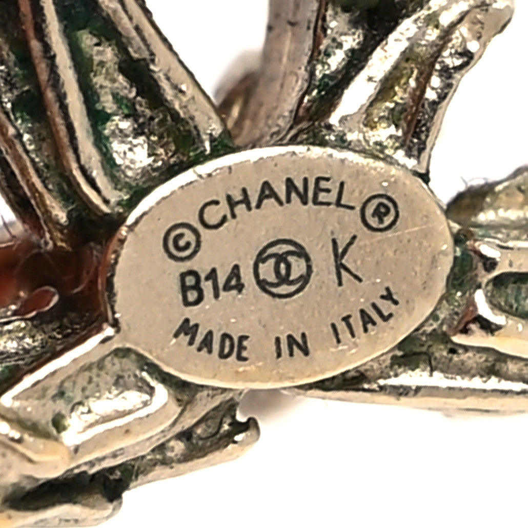 Chanel Crystal Twisted CC Earrings Gold 4 of 5