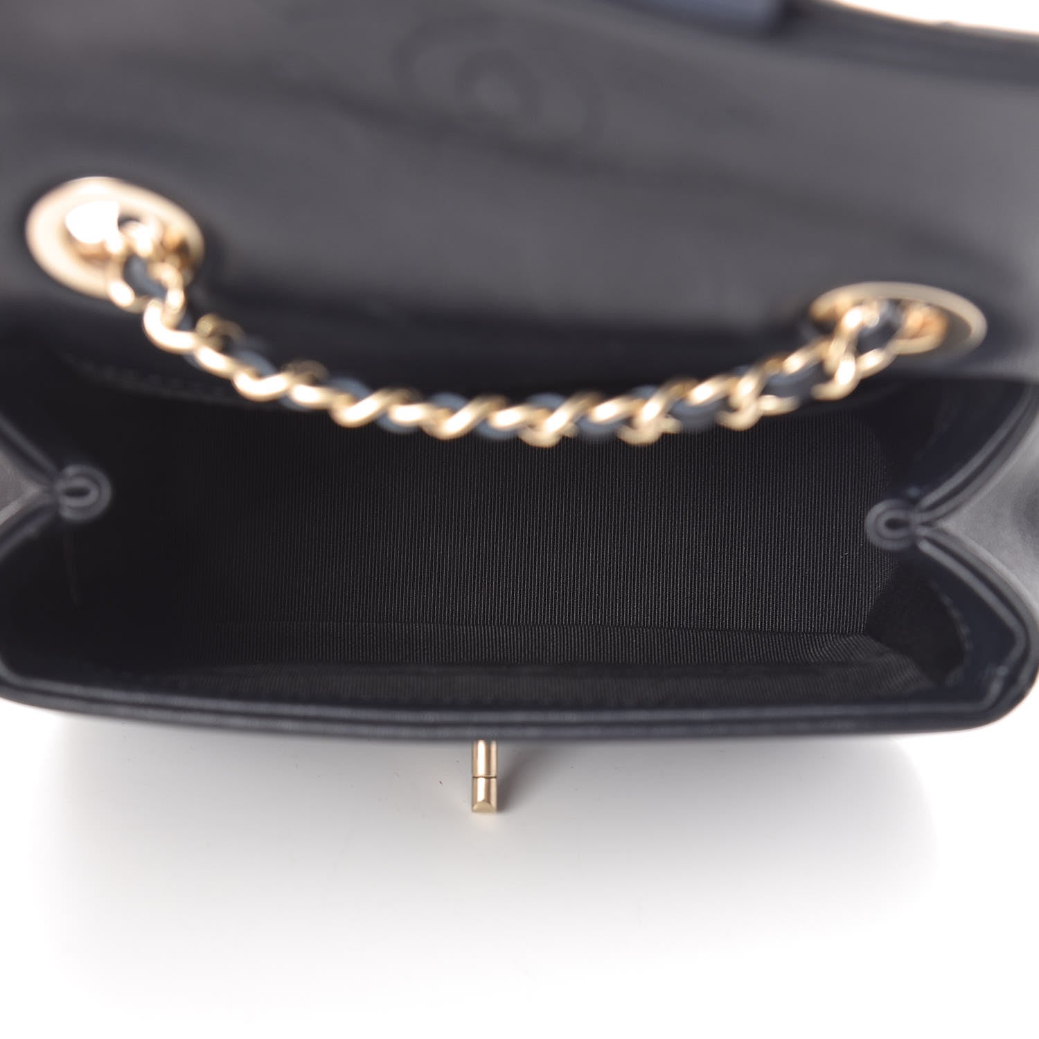 Chanel Lambskin Quilted Graphic Mini Flap Bag Navy Black 5 of 10