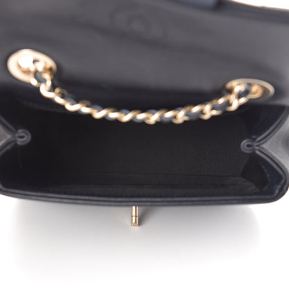 Chanel Lambskin Quilted Graphic Mini Flap Bag Navy Black 5 of 10