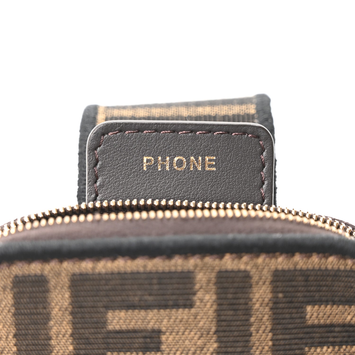 Fendi Fabric Jacquard FF 1974 Cell Pocket Strap You Tobacco Moro Black 8 of 11