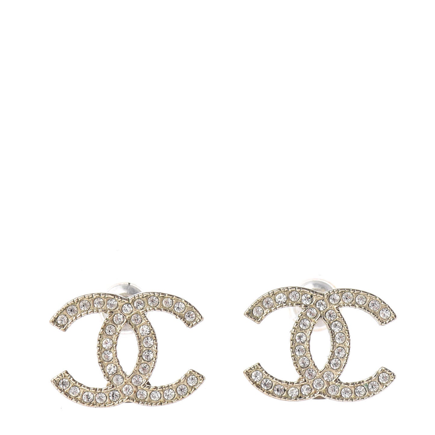 Crystal CC Earrings Light Gold