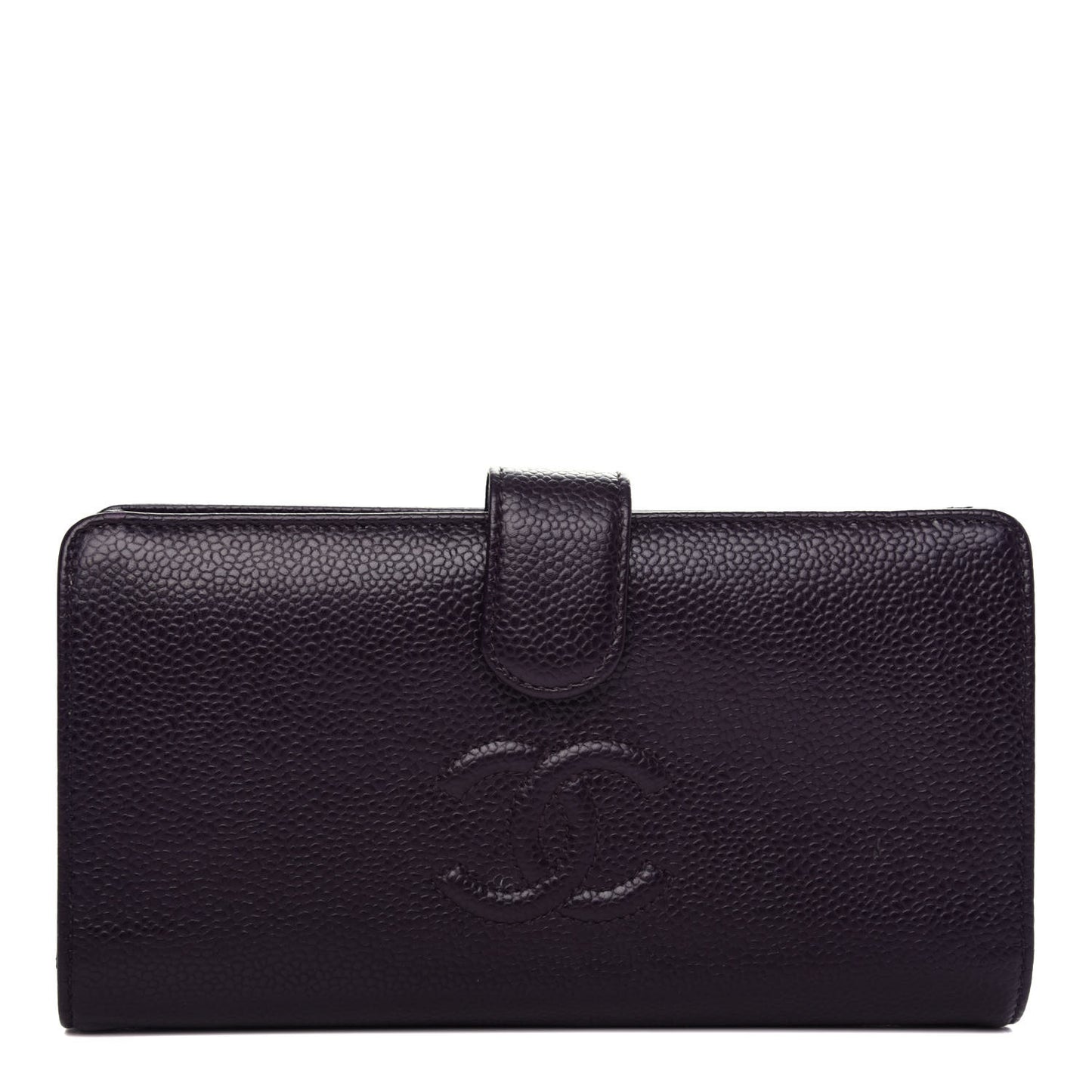 Caviar Timeless CC French Long Wallet Purple