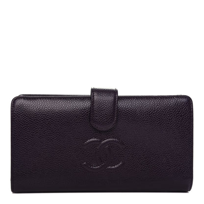 Chanel Caviar Timeless CC French Long Wallet Purple 1 of 8