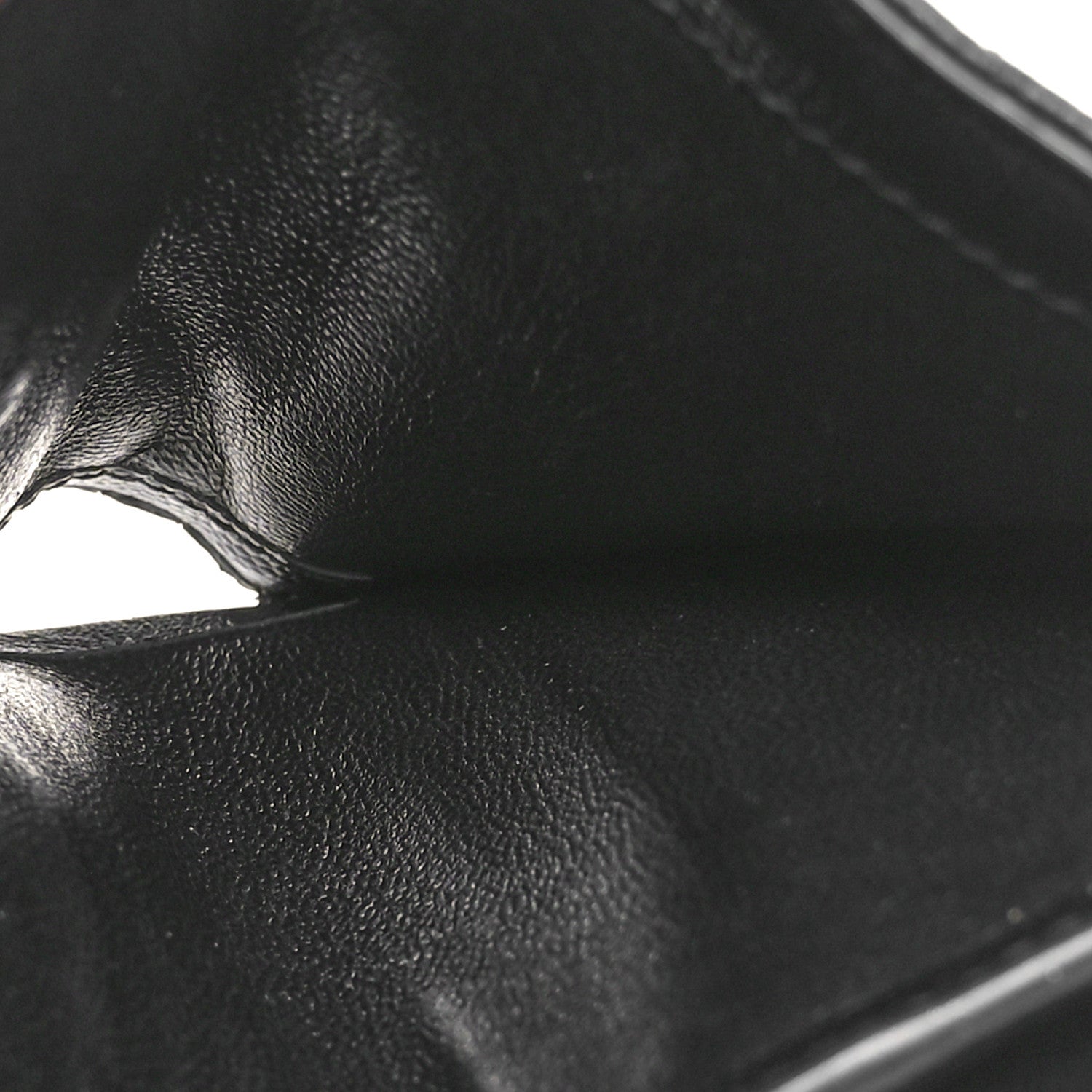 Saint Laurent Grain De Poudre Matelasse Chevron Monogram Card Case Black 5 of 9