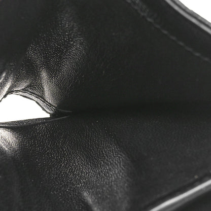 Saint Laurent Grain De Poudre Matelasse Chevron Monogram Card Case Black 5 of 9