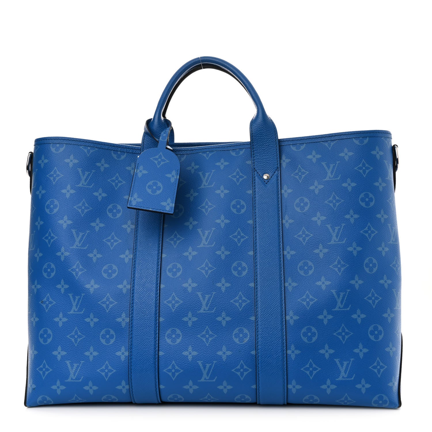 Louis Vuitton Monogram Eclipse Taigaramma Weekend Tote NM Agave Blue 1 of 10