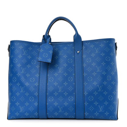 Louis Vuitton Monogram Eclipse Taigaramma Weekend Tote NM Agave Blue 1 of 10