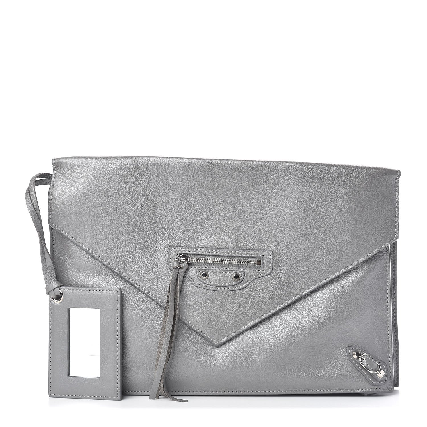 Balenciaga Veau Papier Sight Clutch Gris Metal 1 of 10