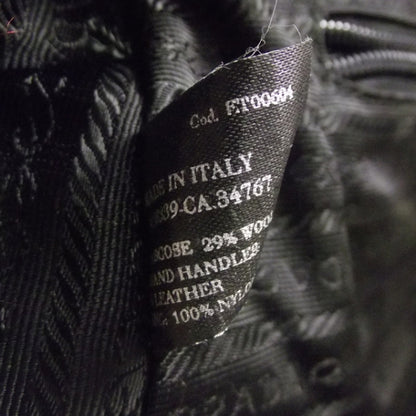 Prada Tweed Vitello Logo Bowler Red 9 of 12