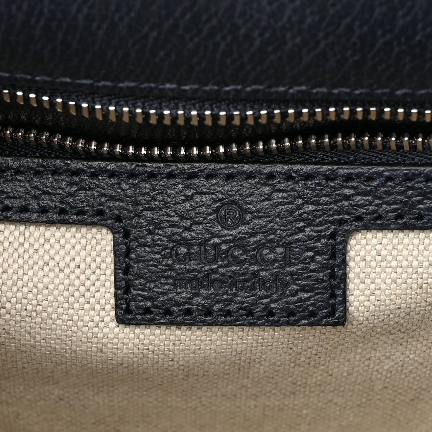 GG Supreme Monogram Textured Dollar Calfskin Web Small Ophidia Padlock Top Handle Bag Beige Blue