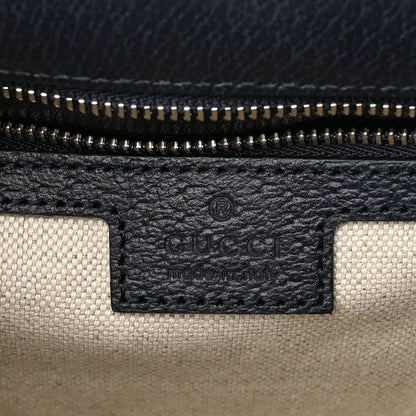 Gucci GG Supreme Monogram Textured Dollar Calfskin Web Small Ophidia Padlock Top Handle Bag Beige Blue 6 of 9