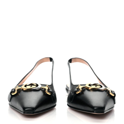 Gucci Malaga Kid Nappa Zumi Slingback Flats 38 Black 2 of 8