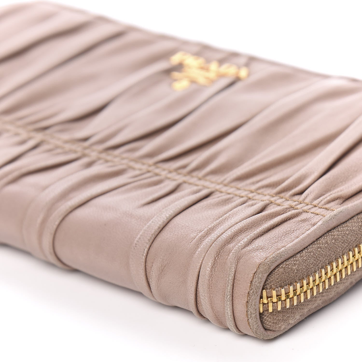 Prada Nappa Gaufre Zip Around Wallet Cammeo 7 of 9