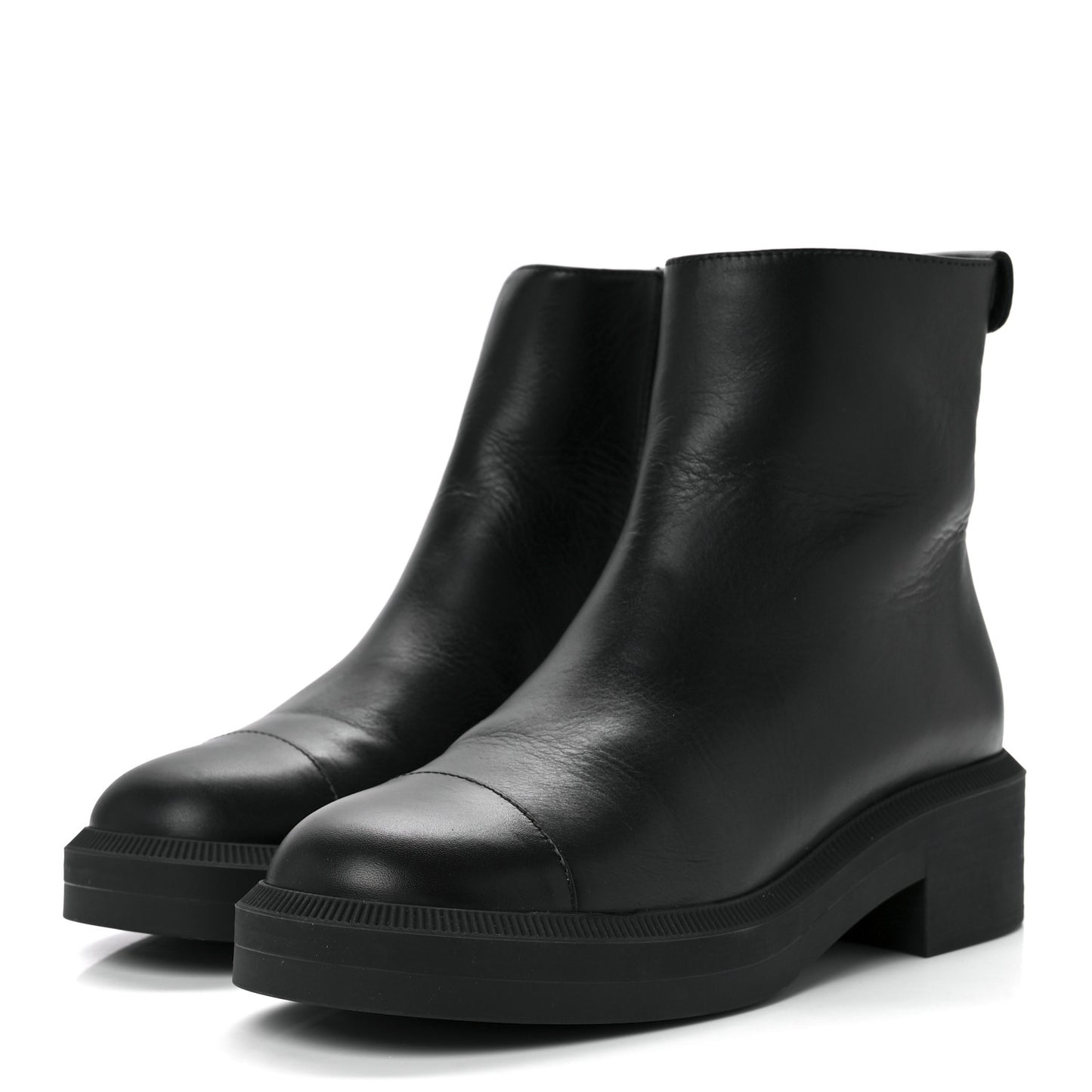 Calfskin Logo Boots 37.5 Black