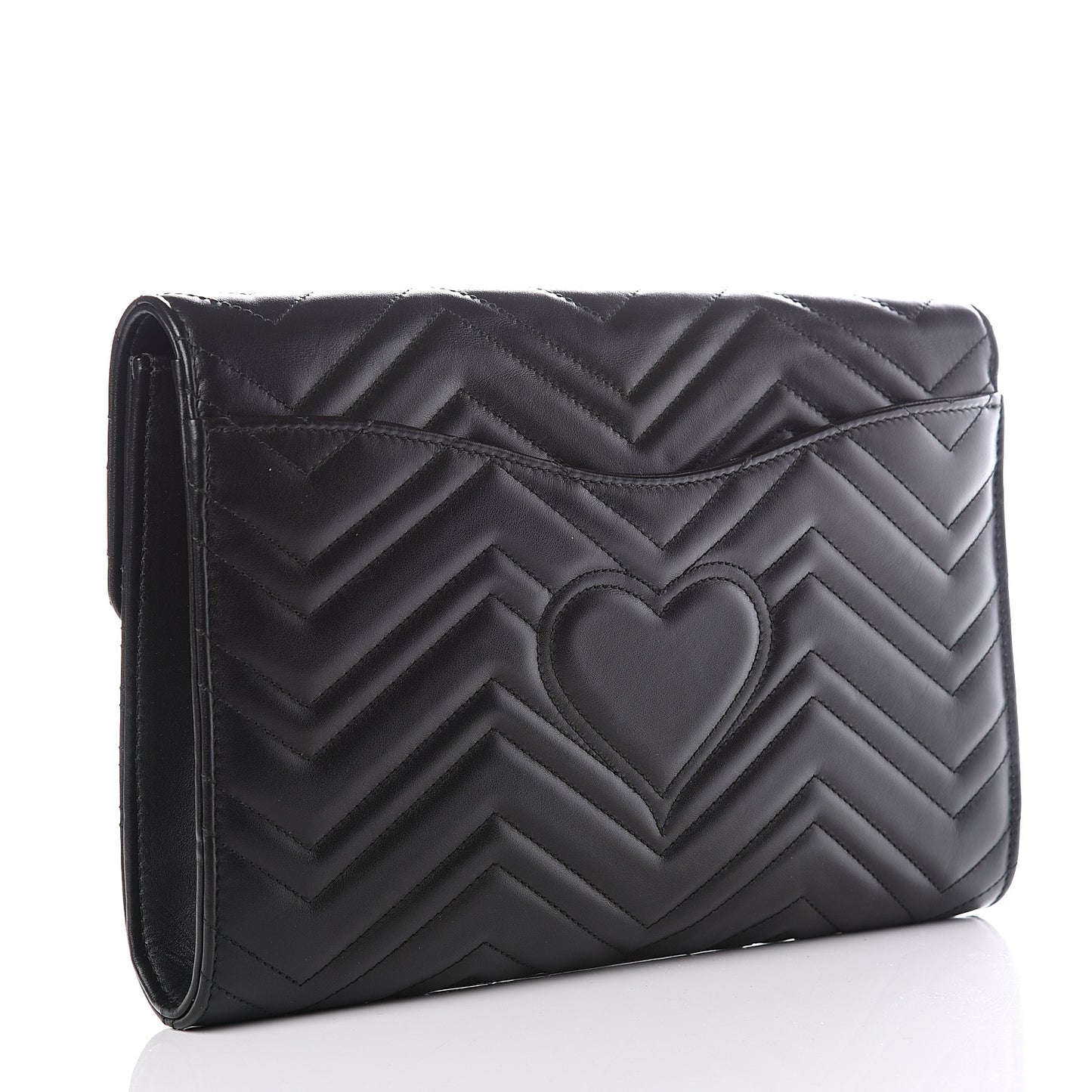 Calfskin Matelasse GG Marmont Clutch Black