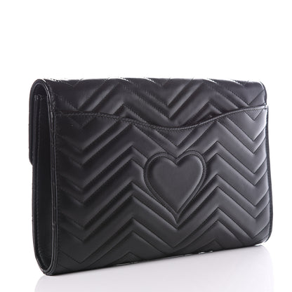 Gucci Calfskin Matelasse GG Marmont Clutch Black 2 of 11
