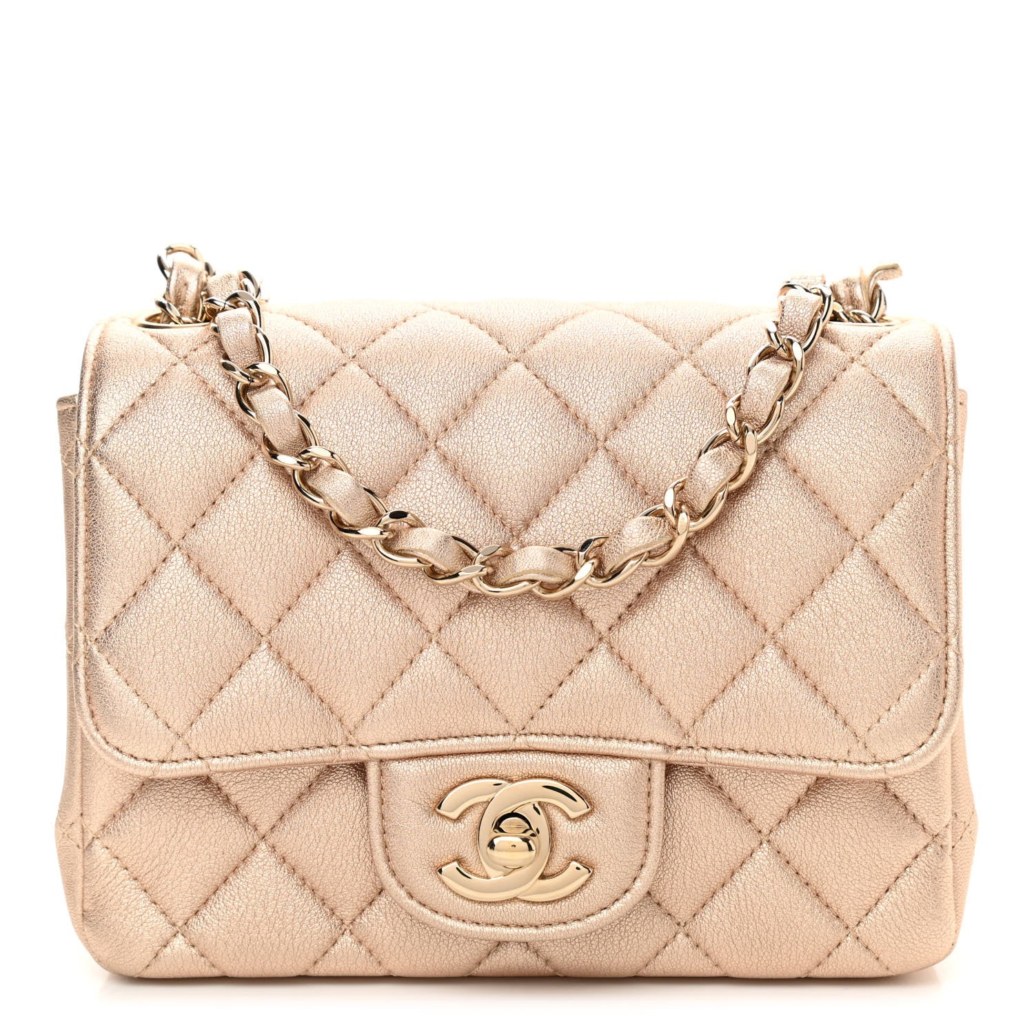 Chanel Metallic Lambskin Quilted Mini Square Flap Gold 1 of 10