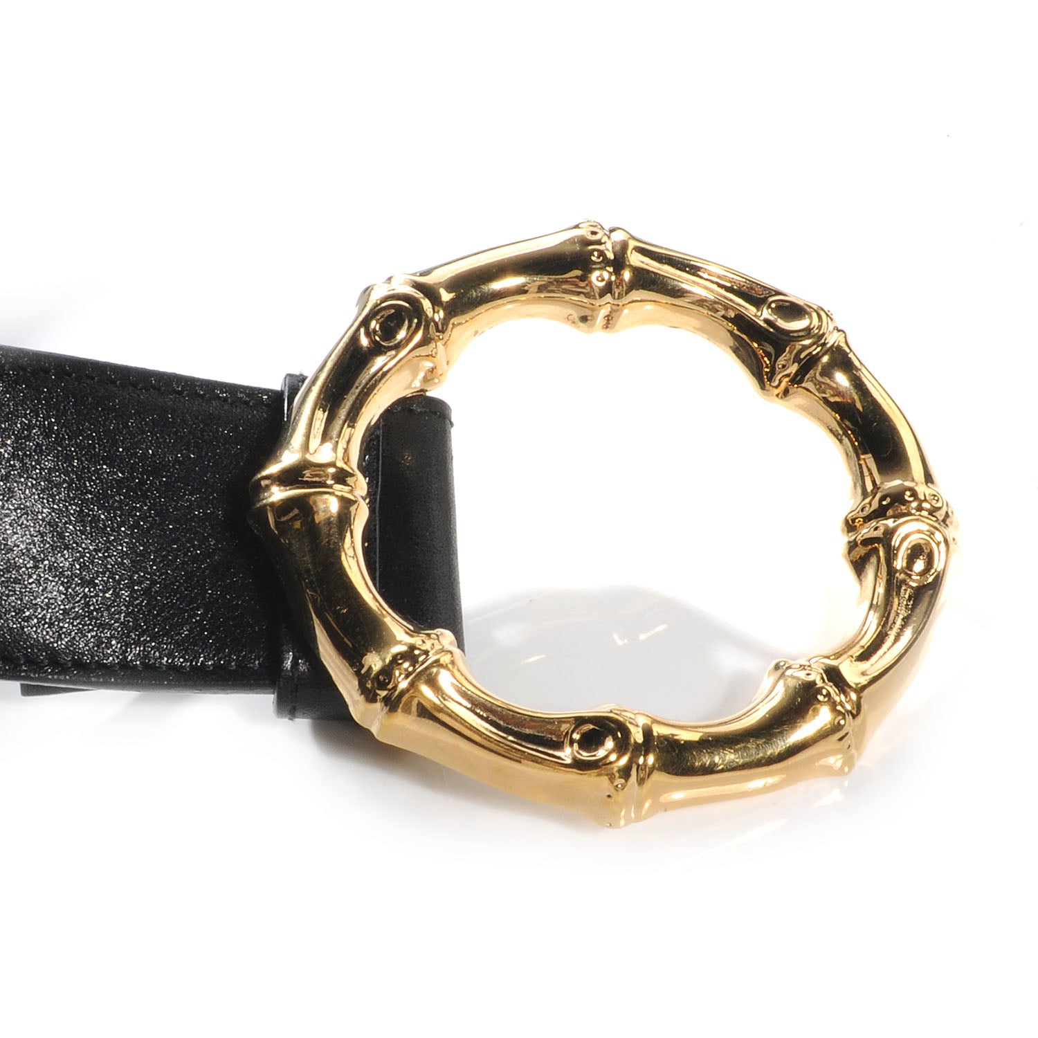 Gucci Leather Bamboo Buckle Belt 85 34 Black 4 of 5