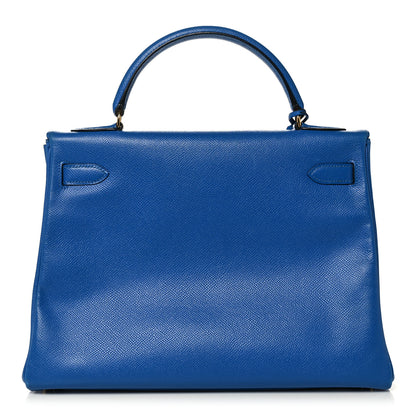 Hermes Courchevel Kelly Retourne 32 Bleu France 4 of 40